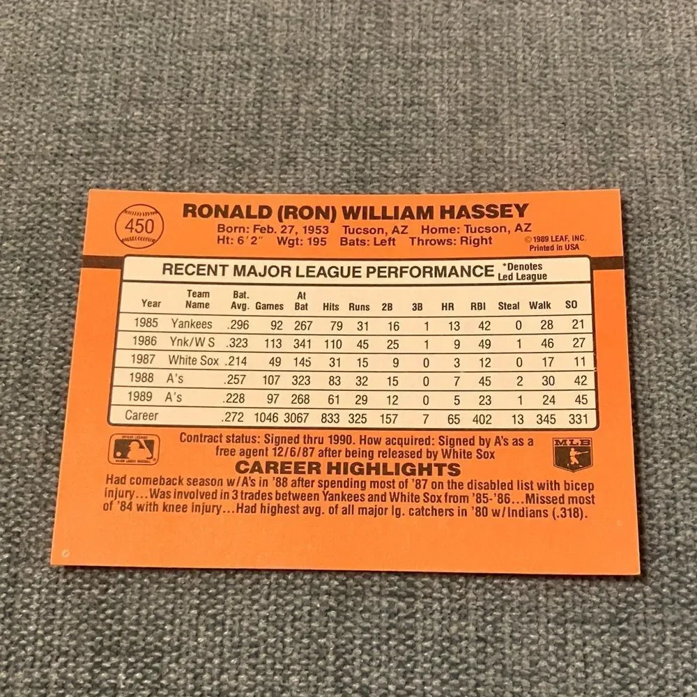 1990 Donruss Oakland A's Baseball Card Trading Card
